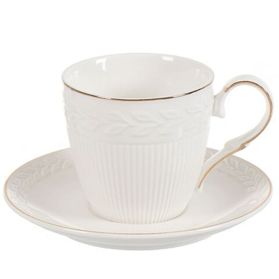 Набор чайный керам, 2 пр, 1 перс, 200 мл, Daniks, Y4-4396, подар уп, бел