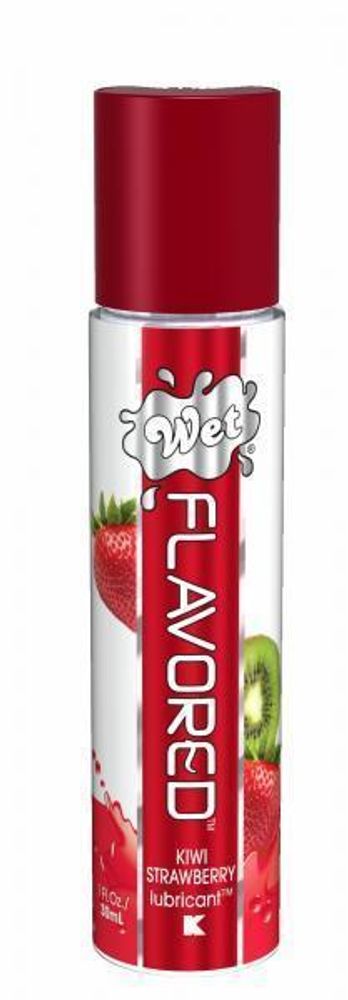 Лубрикант Wet Flavored Sexy Strawberry с ароматом клубники - 30 мл.