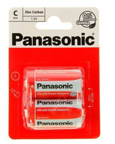 Батарейки Panasonic Red Zink С солевые 2 шт
