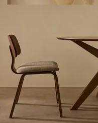 Стул Gena, орех, бежевый шенилл