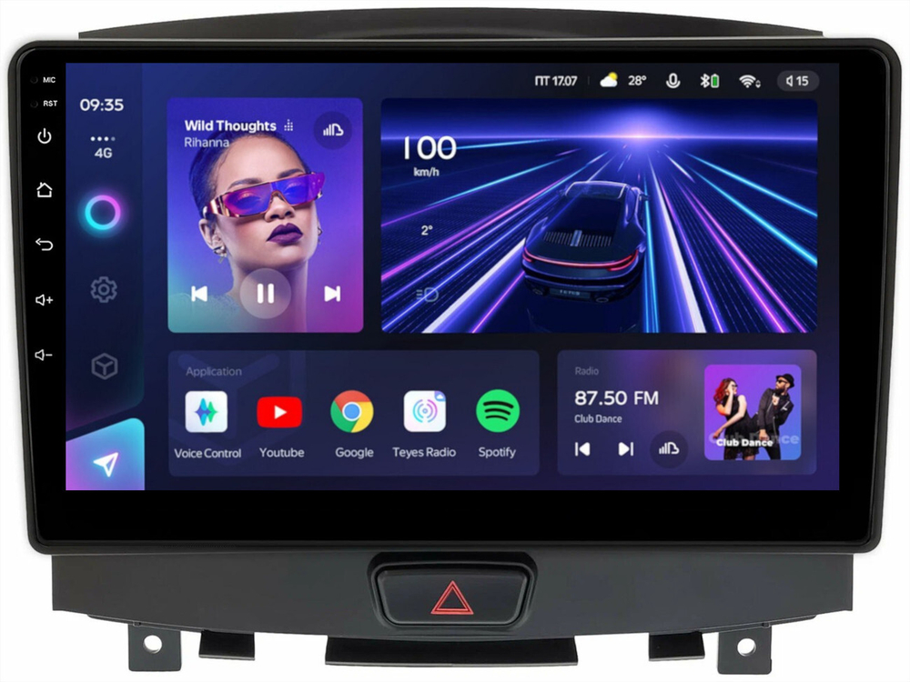 Магнитола для Infiniti EX35 2007-2009 - Teyes CC3 монитор 9" QLED на Android 10, ТОП процессор, 4Гб+32Гб, CarPlay, 4G SIM-слот