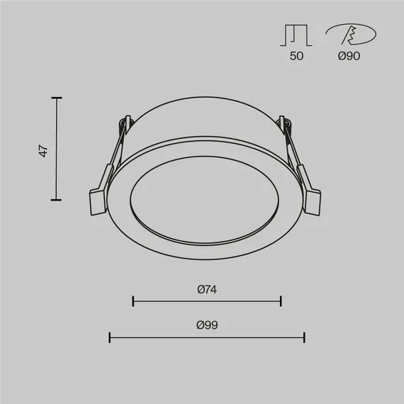 Встраиваемый светильник Орб / Orb 1*GX53 12 Вт IP 44 Technical dl130-gx53-b