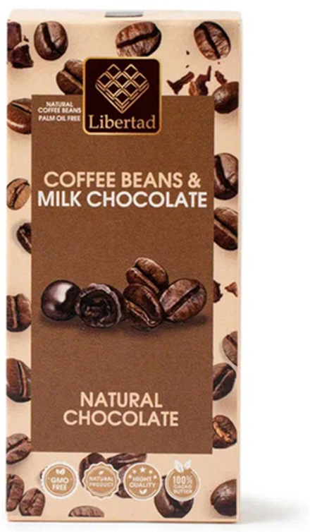 Кофейные зерна Либертад в молочном шоколаде 32% 25г