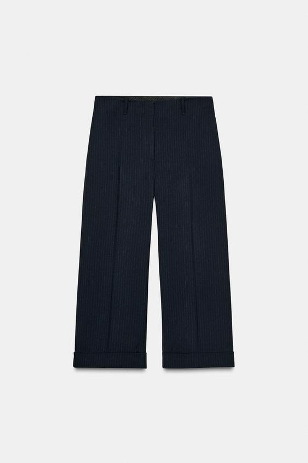 ZARA УКОРОЧЕННЫЕ БРЮКИ — ZW COLLECTION, МОРСКОЙ СИНИЙ