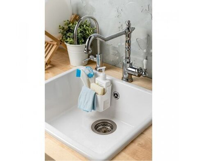 Держатель подвесной на присосках (12,7х9х12,4см) HELPER пластик, белый 433227016 Econova/Бытпласт