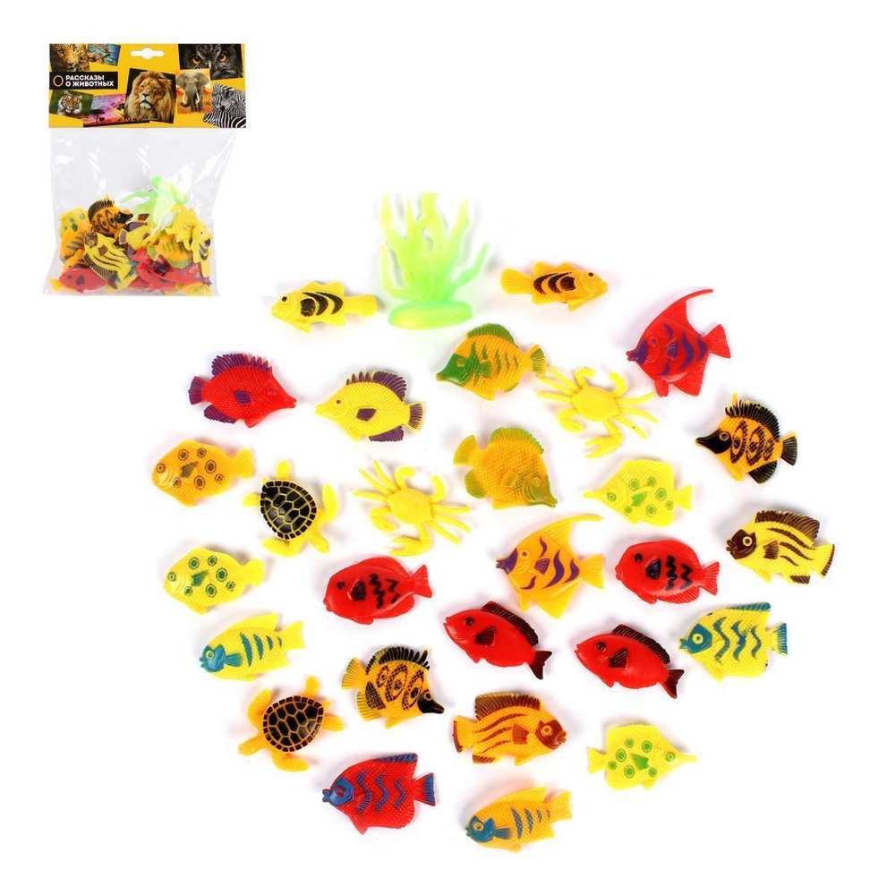 Игрушки пластизоль Набор морских житвотных 28шт. в пакет ZY1387116-R (Играем вместе)