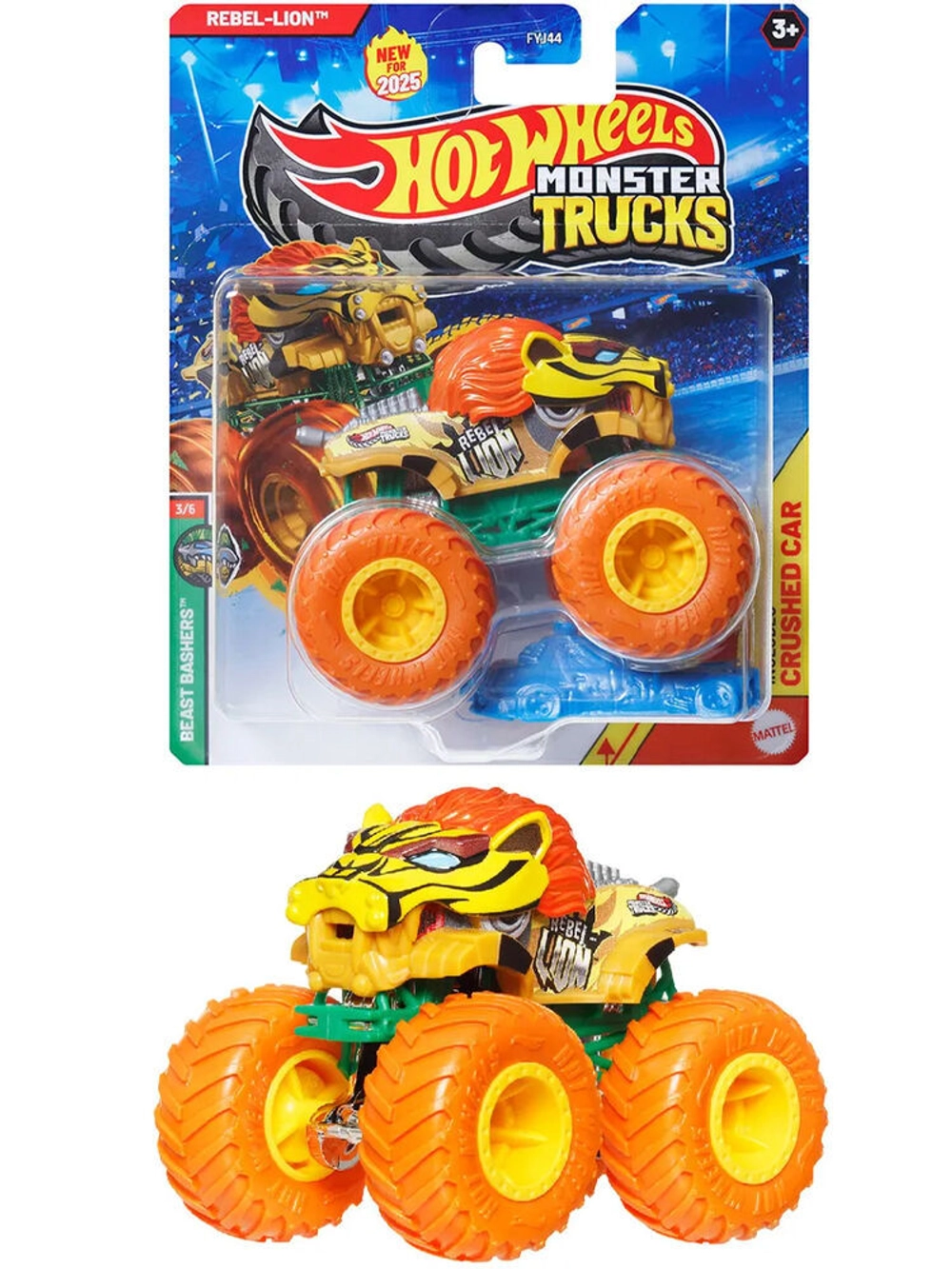 Машинка Monster Trucks Хот Вилс Rebel Lion FYJ44 JCD75