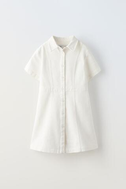 ZARA ПЛАТЬЕ-РУБАШКА, БЕЛЫЙ