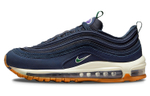 Nike Air Max 97 QS retro fast cool fabric leather shock absorption non-slip wear-resistant low-cut casual running shoes women's blue