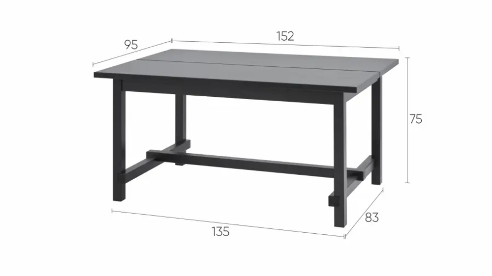 Стол барный  -  аналог IKEA/NORDVIKEN/НОРДВИКЕН /ТОЛЫСЬ/ ИКЕА,  152x95см, черный