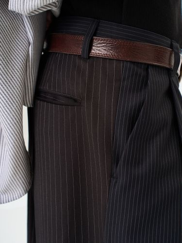 Черные брюки в полоску YOUNGMIN