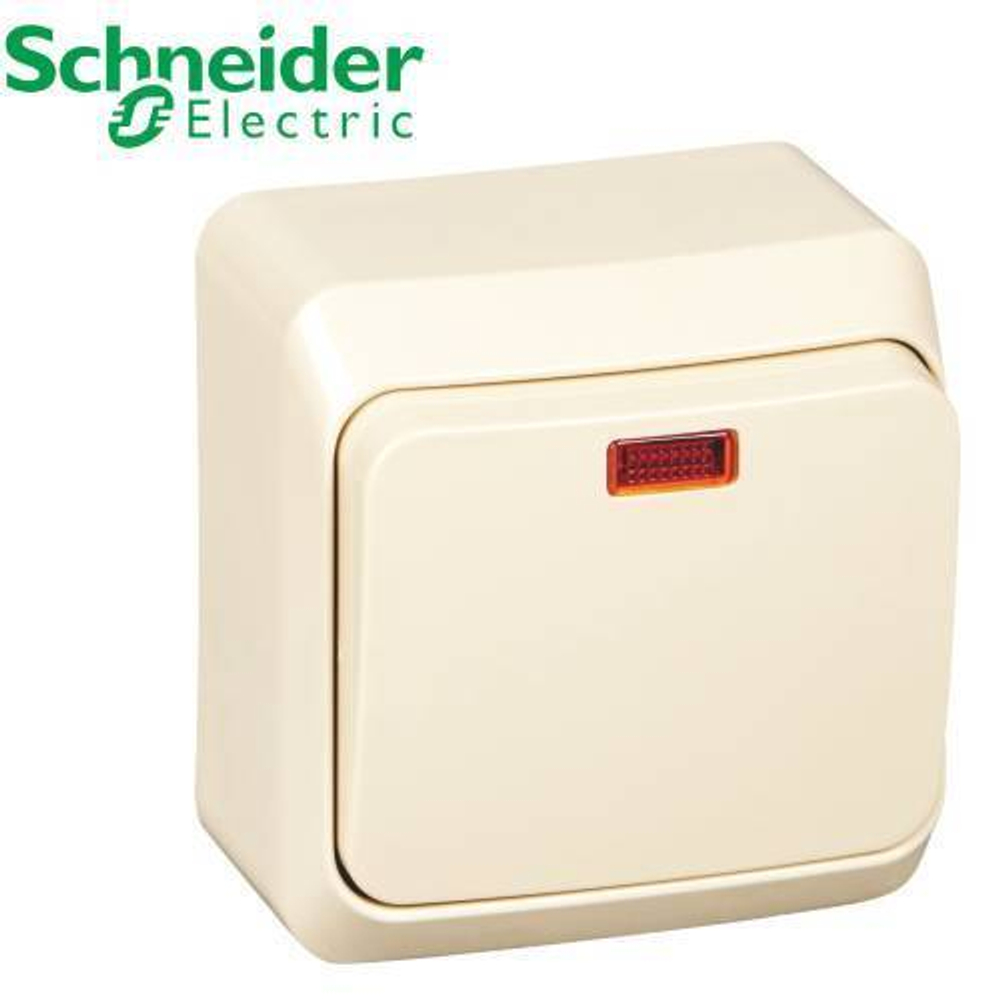 ВА10-005К Выключатель 1кл с подсветкой (крем) Этюд Schneider