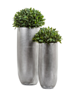 Кашпо TREEZ Effectory - Metal - Высокий округлый конус - Серебро