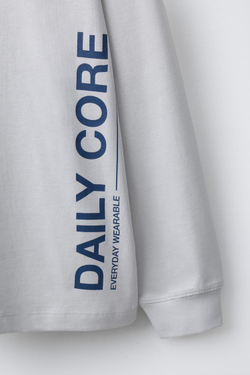 ZARA ФУТБОЛКА С НАДПИСЬЮ, ГОЛУБОЙ