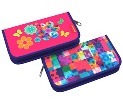 Пенал 1 отделение с наполнением 11 предметов 110*205*25 пластик "Patchwork" ERICH KRAUSE 48951