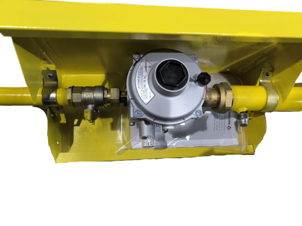 Шкафной газораспределительный пункт ГРПШ ОХТА-РС-6-1-ЛП (желтый)