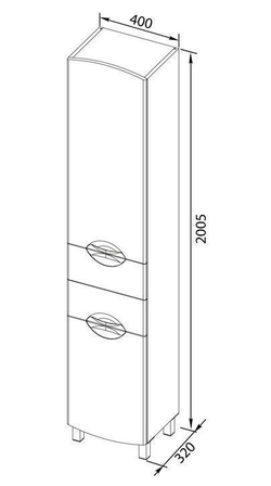 Шкаф-пенал для ванной Aquanet Асти 40 б\к белый