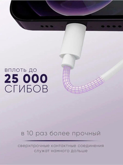 Кабель iPhone Lightning BOROFONE BX51 1м, 2.4A.  белый