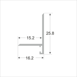 Алюминиевый мини плинтус ПО-190 серебро матовое 2700 мм