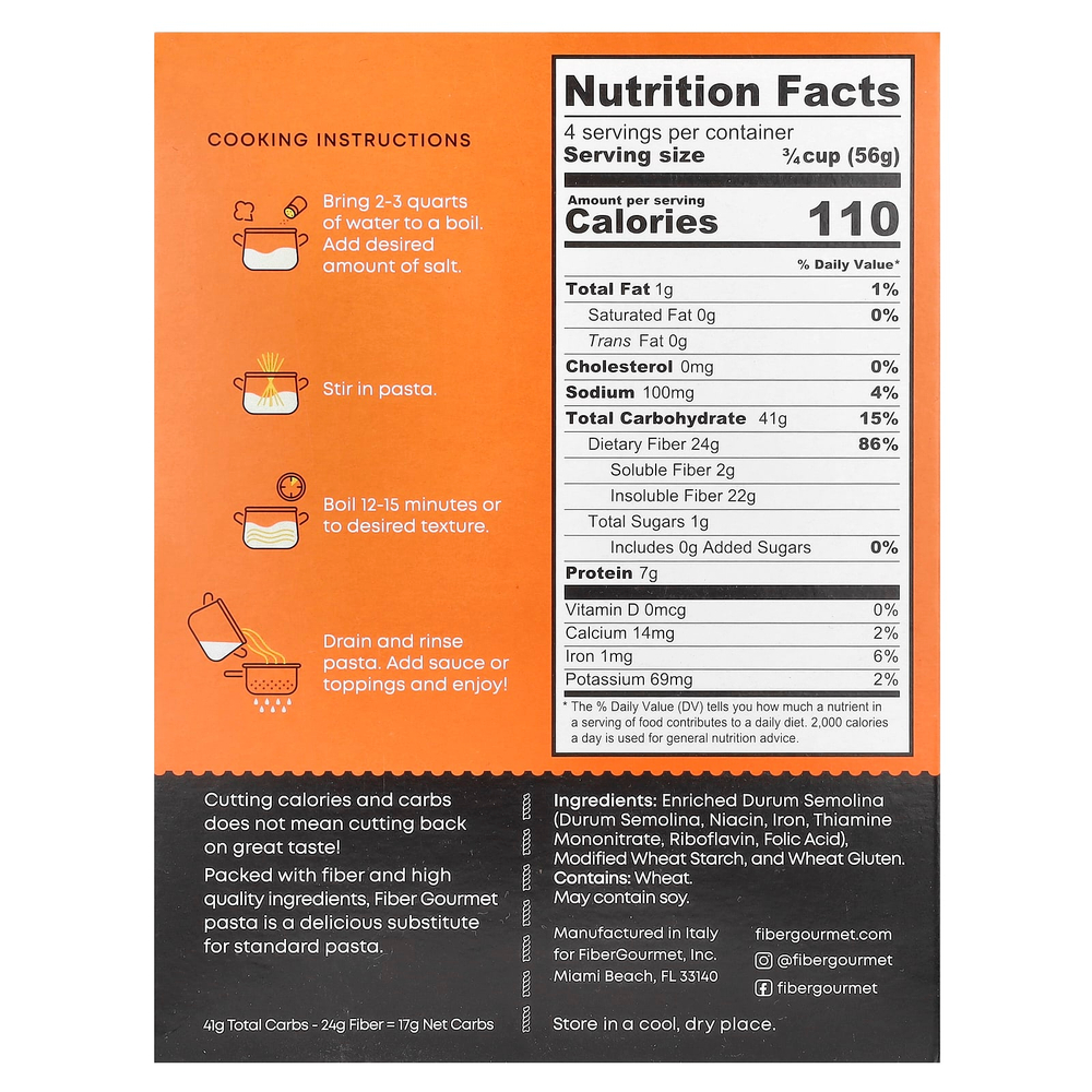 Fiber Gourmet, Легкий ротини, 227 г (8 унций)
