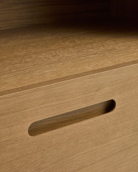 Стеллаж Arelida из дубового шпона и массива дуба светло-коричневый, 90 x 185 см