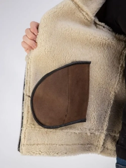 Дубленка мужская натуральная авиатор зимняя Турция