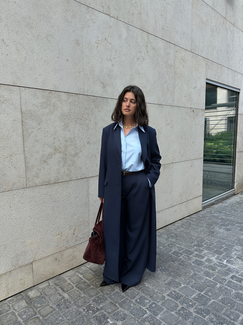 Жакет из вискозы макси синий