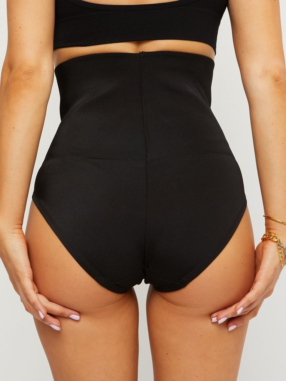 Высокие утягивающие трусики с сильной коррекцией в области живота (Размер: 2X) (Цвет: черный)