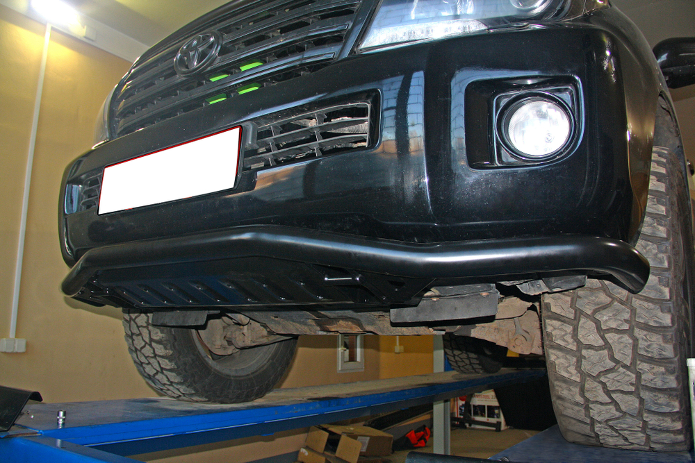Бампер передний силовой/защита штатного бампера Toyota Land Cruiser 200 2007-2015 c защитой радиатора РИФ