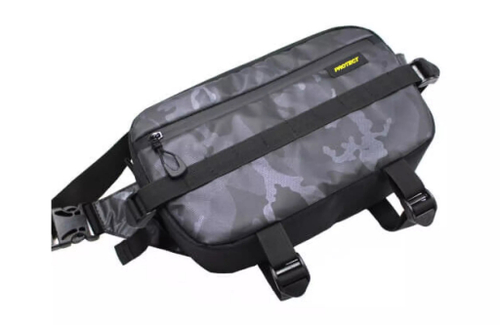 Сумка TOUR на пояс, серый принт, р-р 31х18х8 см