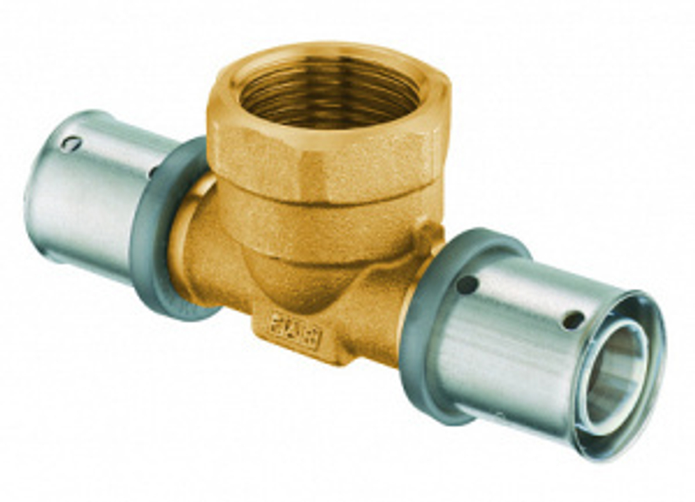 Пресс-тройник 26х3-3/4"(ВР)-26х3, латунь (аналог 59122601) FAR