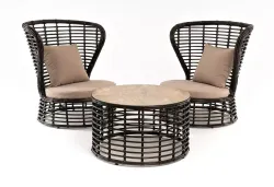 "Парма" кофейный комплект из искусственного ротанга, цвет бронзовый