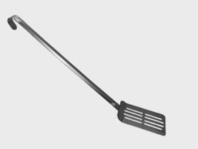 Лопатка 52 см. изогнутая раб. часть 12*8 см. нерж. перфорир. широкая