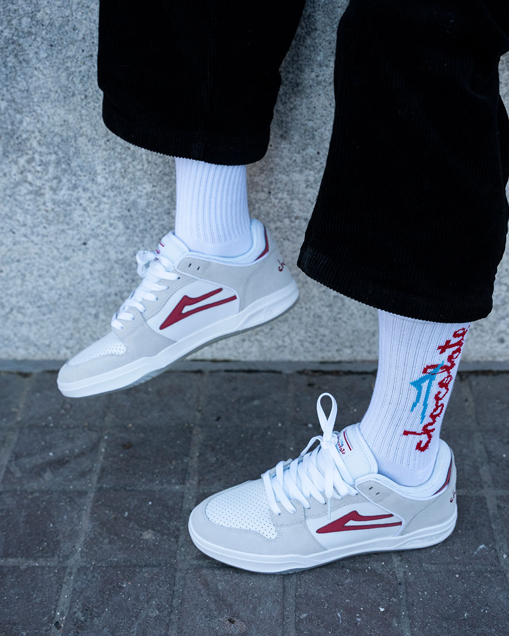 Кеды Lakai X Chocolate Telford Low: White/Red Suede (EG)