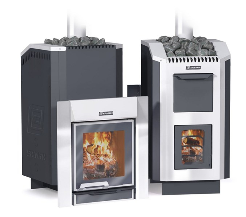 Дровяная печь для бани ЕРМАК 36 ЛЮКС (Чугун)