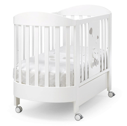 Детская кровать Erbesi Mirtillo овальная с матрасом белый