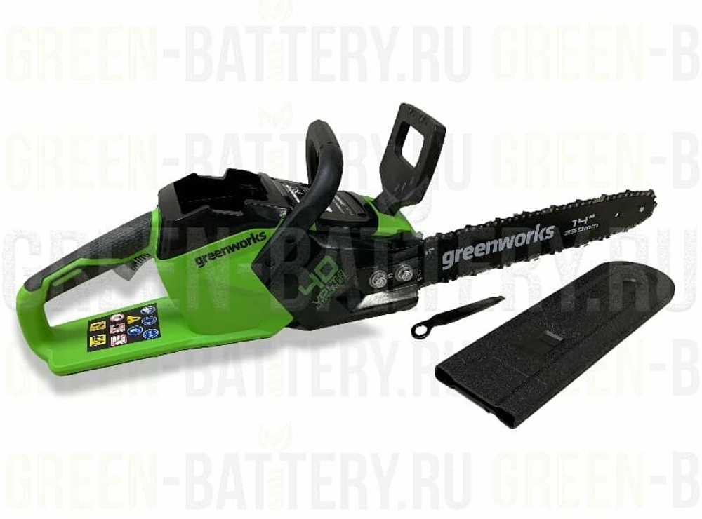 Цепная пила аккумуляторная GreenWorks GD40CS15, 40V, 35 см, бесщеточная, 1,5 КВТ, без АКБ и ЗУ (2005707)