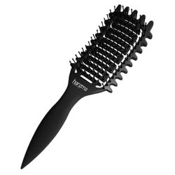 Щетка массажная Harizma Nylon, 9 рядов, черная (h10687-15)