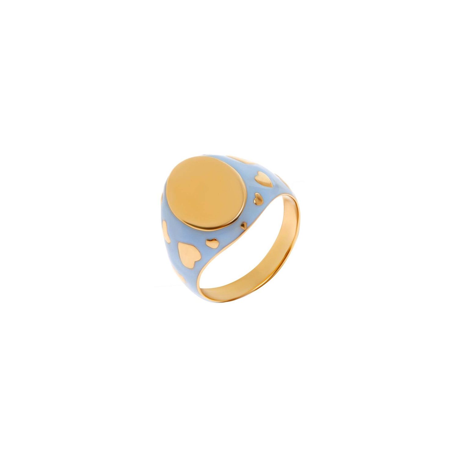 Кольцо Lovely Enamel Signet Ring – Light Blue