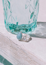 Кольцо «Дуо» с аквамарином и белым топазом