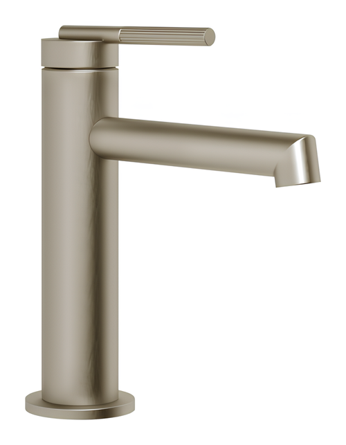 Cмеситель для раковины Gessi Ingranaggio, однорычажный, без донного клапана, цвет Finox Brushed Nickel