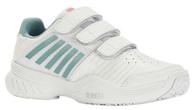 детские Кроссовки теннисные K-Swiss Court Express Strap Omni - white/nile blue/desert flower