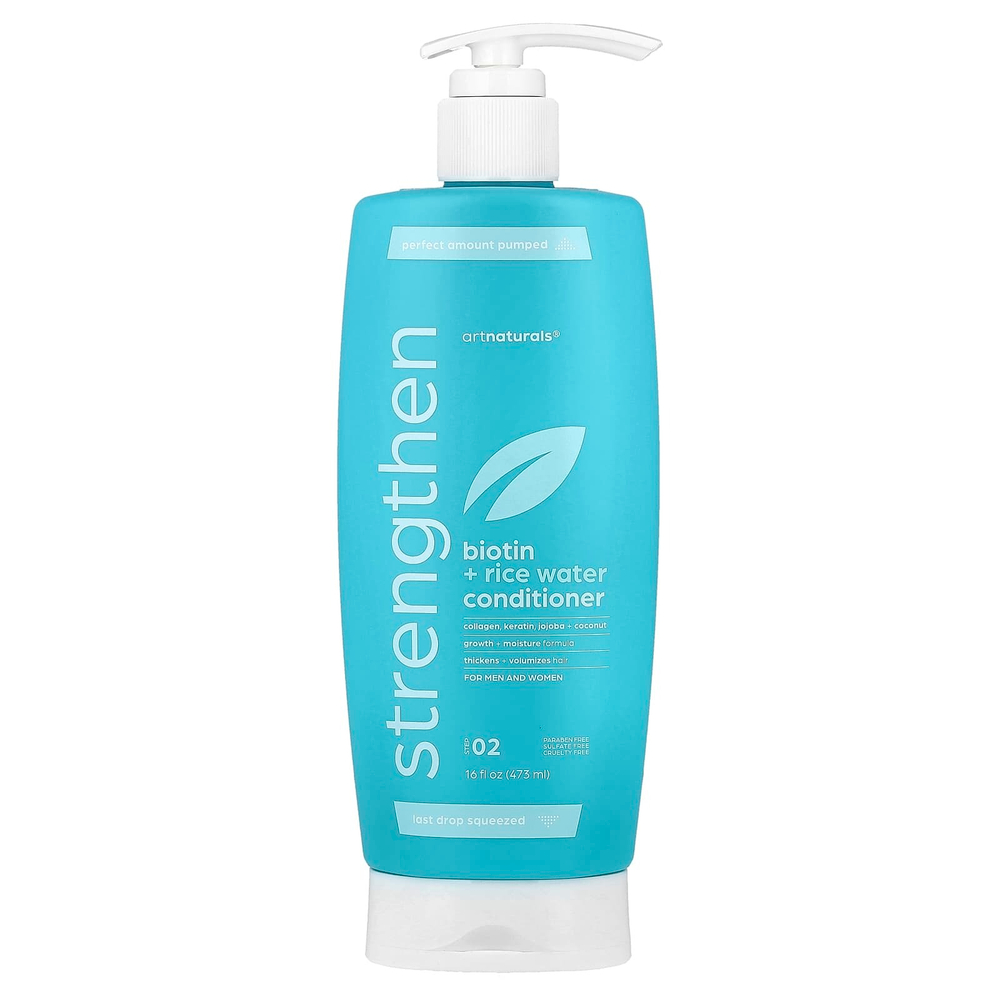 artnaturals, кондиционер для укрепления волос с биотином и рисовой водой, для мужчин и женщин, этап 02, 473 мл (16 жидк. унций)