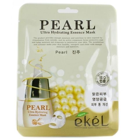 EKEL МАСКА ТКАНЕВАЯ ДЛЯ ЛИЦА С ЭКСТРАКТОМ ЖЕМЧУГА PEARL ULTRA HYDRATING ESSENCE MASK, 25 ML