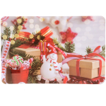 Салфетка на стол 41*26см «Снеговик в подарках»