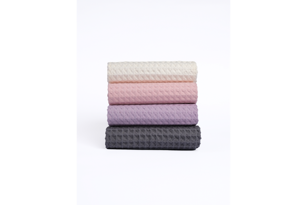 Комплект полотенец вафельных Home One 50х90 (4шт) молочный, пыльная роза, серый, лаванда