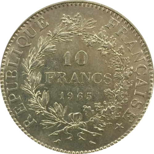 10 франков 1965 год. Франция XF+