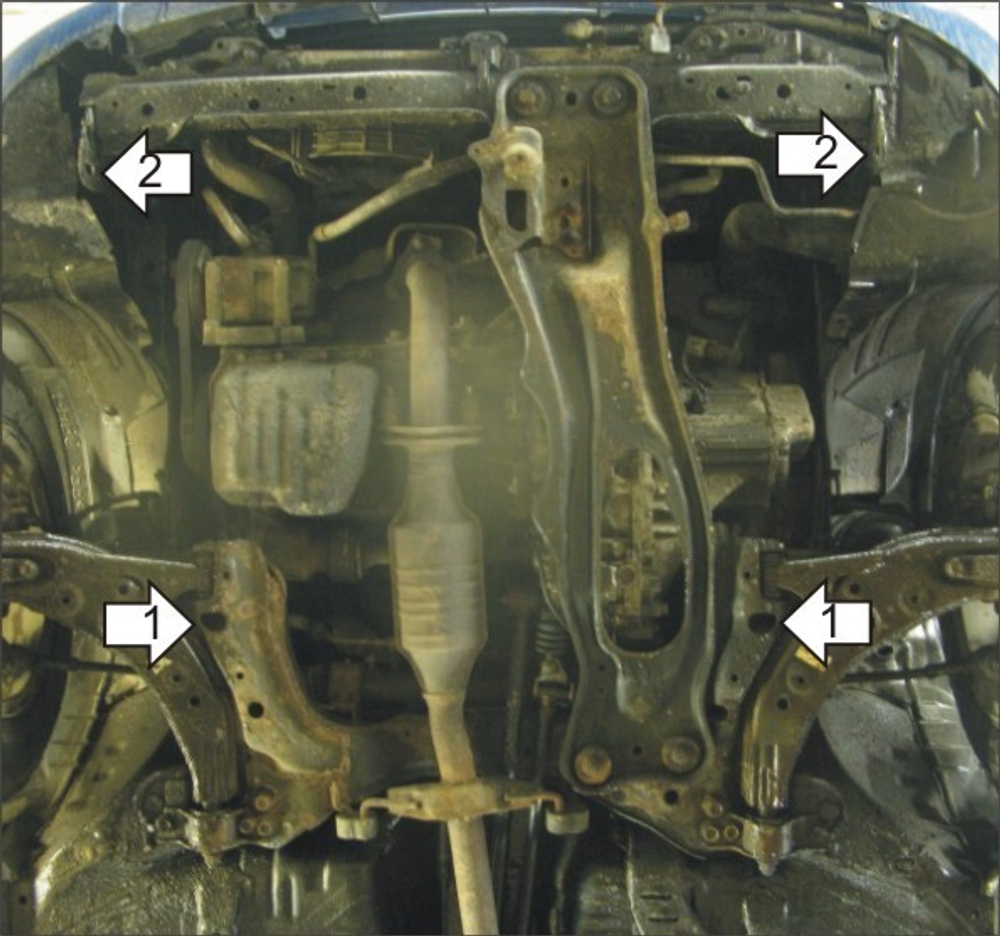 Защита картера Двигателя, КПП. 2 мм, Сталь. для Mazda 323 V 1996-1998, Mazda 323 V 1994-1996 MOTODOR.01102