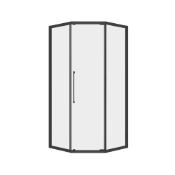 Душевой уголок стекло 6 мм, пятиугольный, форма трапеция, раздвижная дверь, RGW PA-86B (Прозрачное, 1000x1000)
