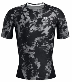 Мужская теннисная футболка Under Armour HeatGear IsoChill Printed Short Sleeve - черный